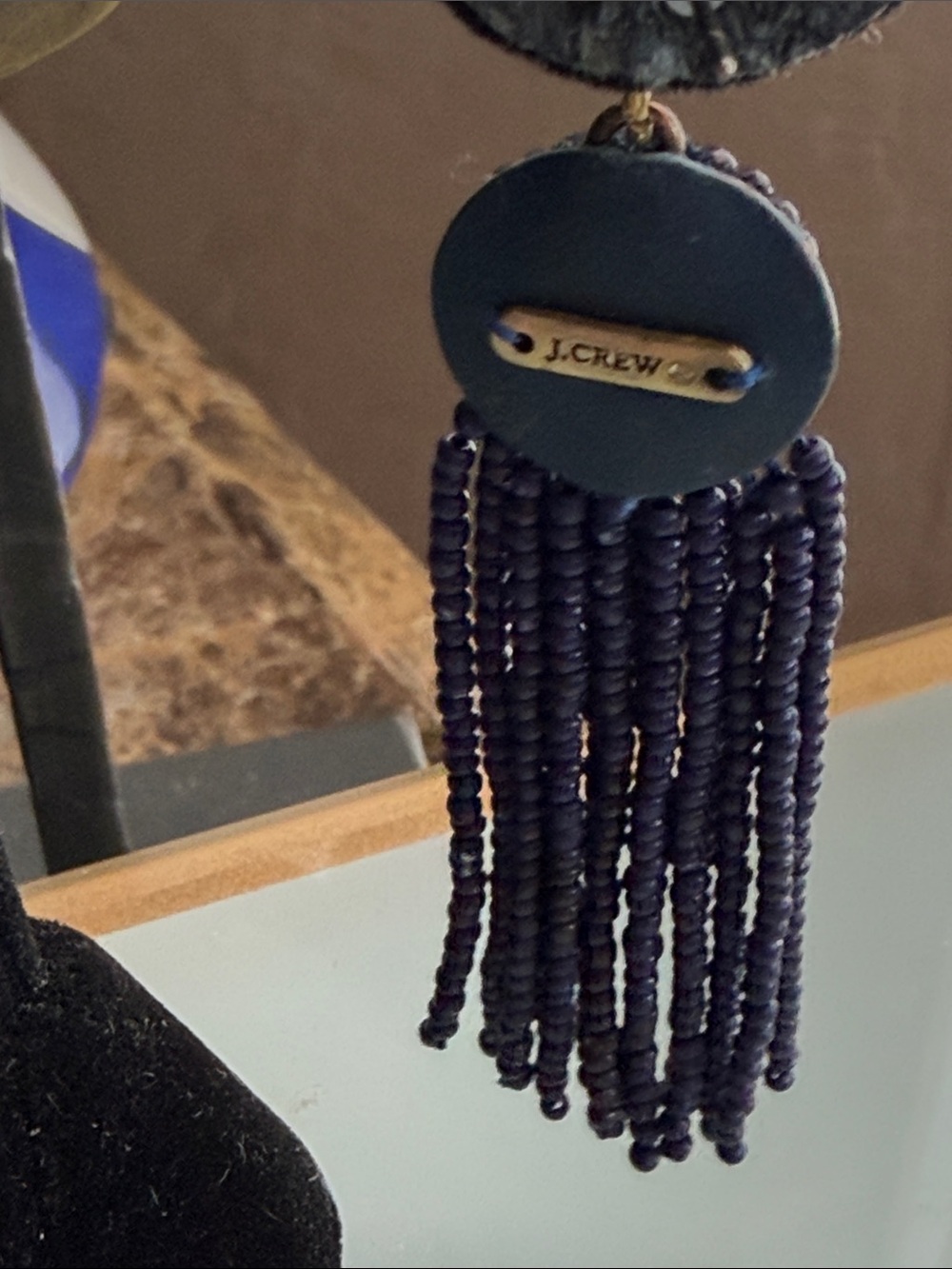 JCrew pierced earrings tiny micro purple beads post style round set with beads - Picture 9 of 14